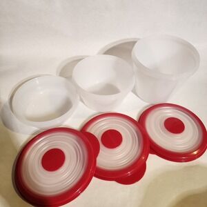 Tupperware‎ Mini Stuffables Bowl Set of 3-Color Red NEW